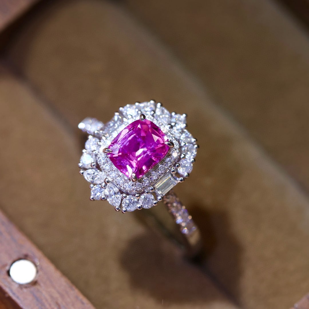 14k Gold 1.79 Ctw Natural Sapphire & Diamond Ring - 2