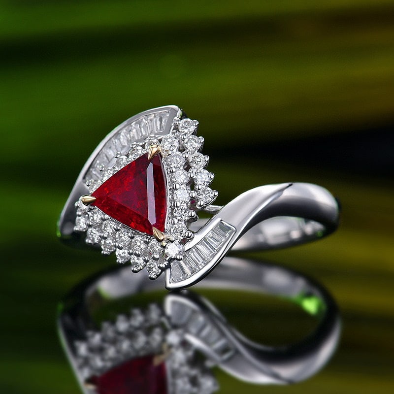 14k Gold 1.13 Ctw Natural Ruby & Diamond Ring - 7