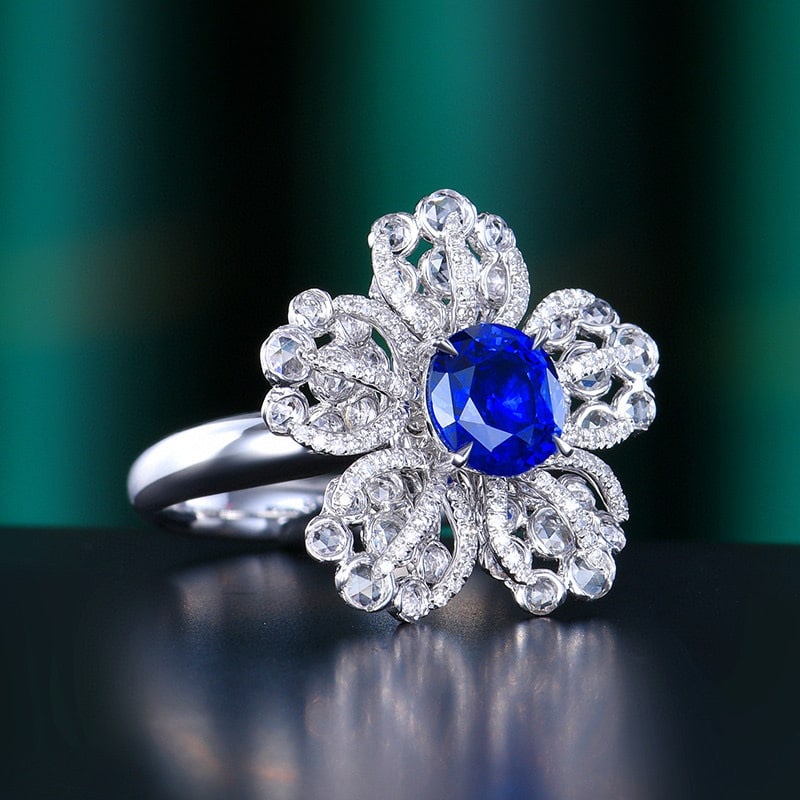 14k Gold 2.15 Ctw Natural Sapphire & Diamond Ring/pendant( Without Chain ) - 3