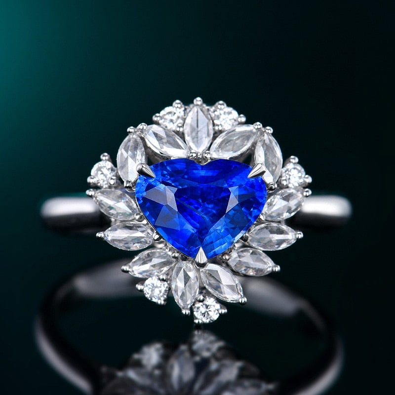 14k Gold 2.23 Ctw Natural Sapphire & Diamond Ring/pendant( Without Chain ) - 6