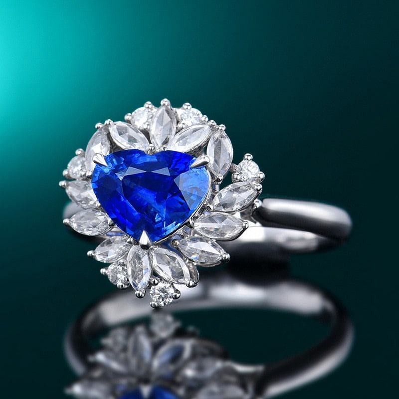 14k Gold 2.23 Ctw Natural Sapphire & Diamond Ring/pendant( Without Chain ) - 7