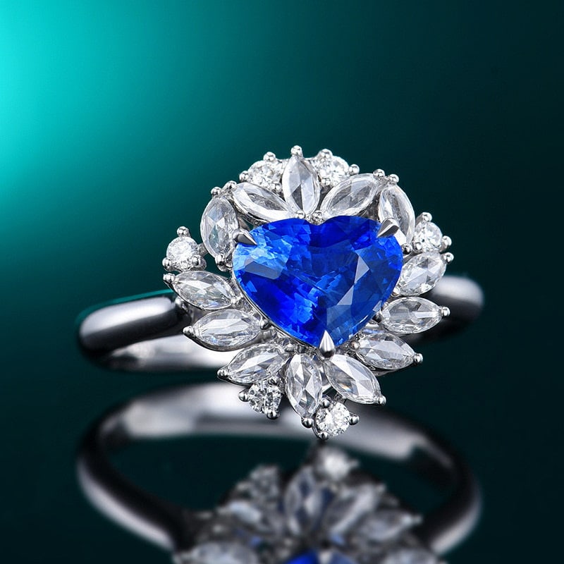 14k Gold 2.23 Ctw Natural Sapphire & Diamond Ring/pendant( Without Chain ) - 8