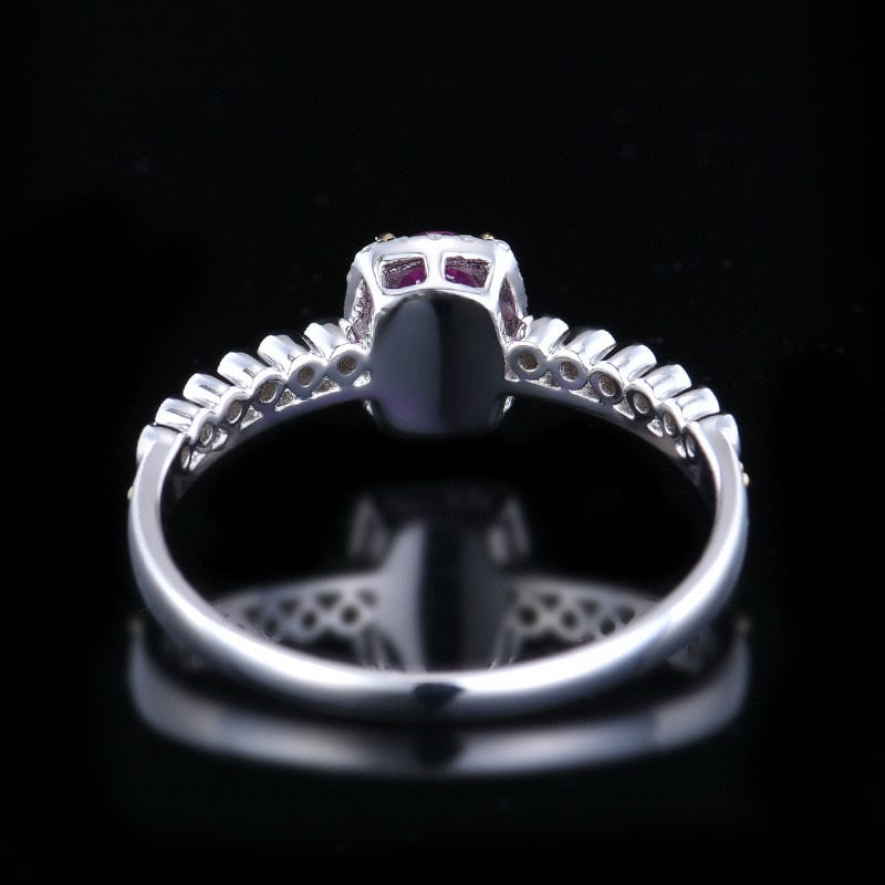 14k Gold 0.59 Ctw Natural Ruby & Diamond Ring - 5