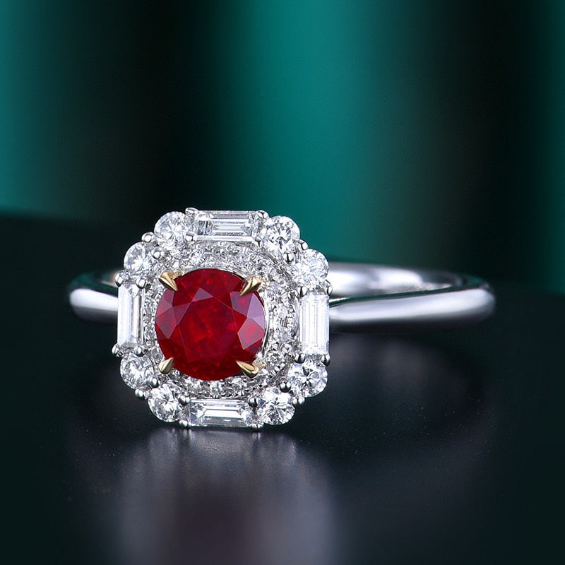 14k Gold 1.30 Ctw Natural Ruby & Diamond Ring - 2