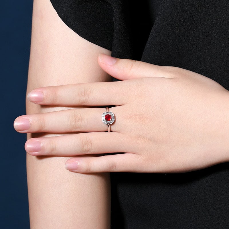 14k Gold 1.30 Ctw Natural Ruby & Diamond Ring - 6