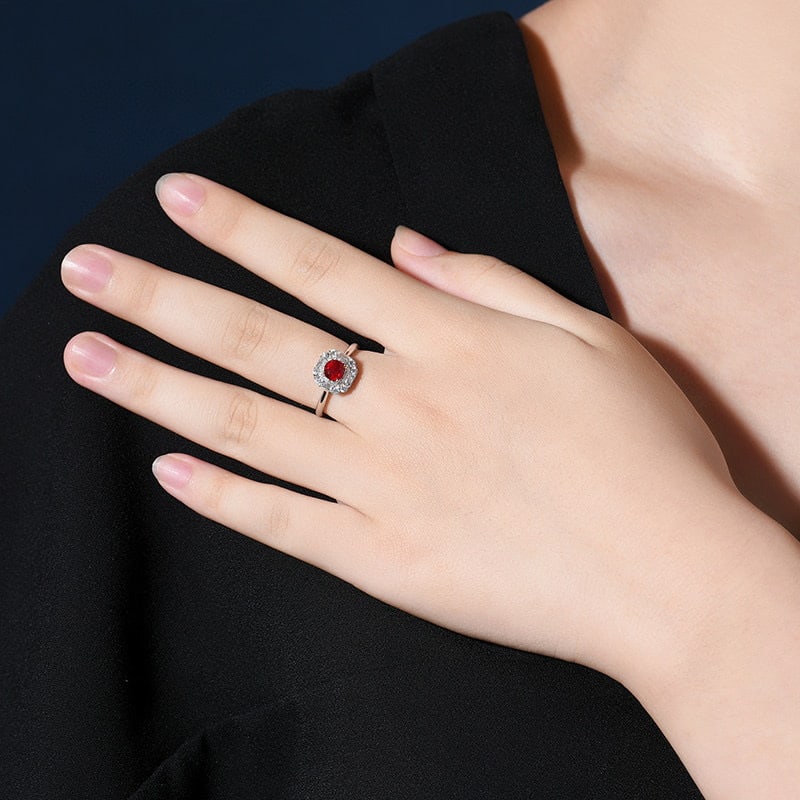 14k Gold 1.30 Ctw Natural Ruby & Diamond Ring - 8