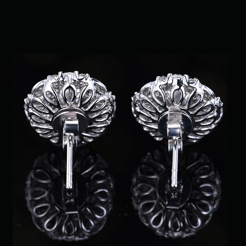 14k Gold 2.65 Ctw Natural Sapphire & Diamond Earrings - 2
