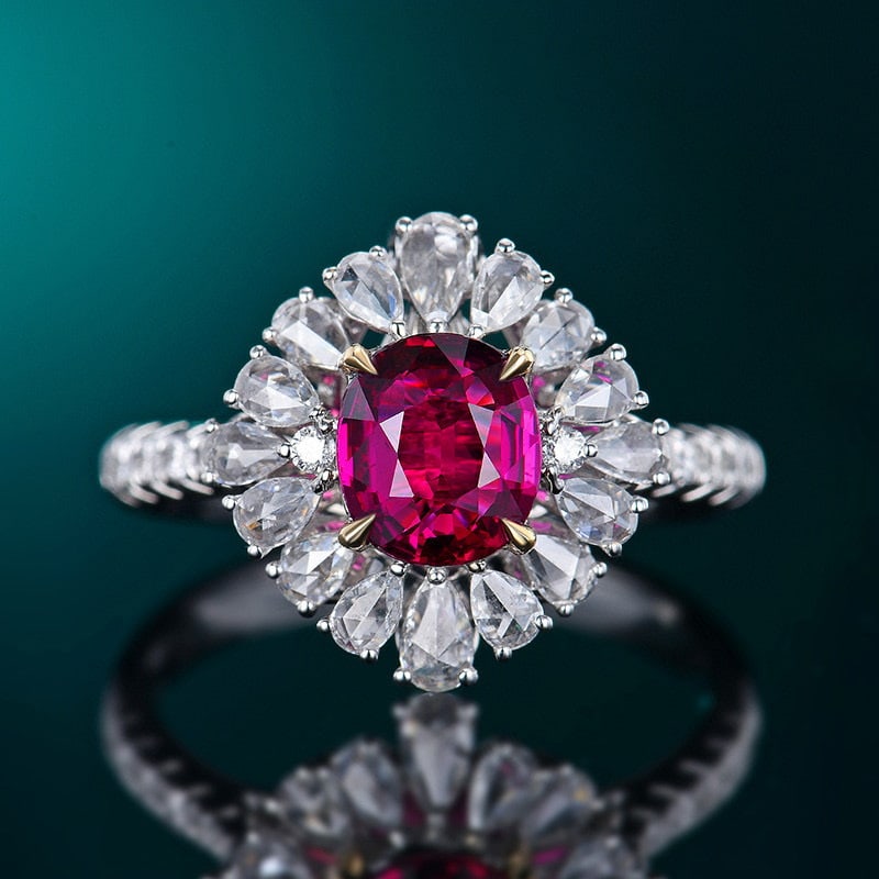 14k Gold 2.0 Ctw Natural Ruby & Diamond Ring/pendant( Without Chain ): Ref:230986031 // gold content:14k gold // ring size:7. 25us // // main gemstone:ruby // shape:oval // carat weight:1. 3ct // color:red // treatment:natural // // adjacent gemstone 2 : diamond //