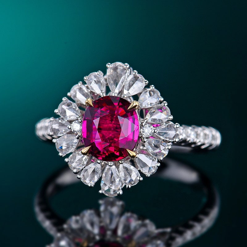 14k Gold 2.0 Ctw Natural Ruby & Diamond Ring/pendant( Without Chain ) - 2