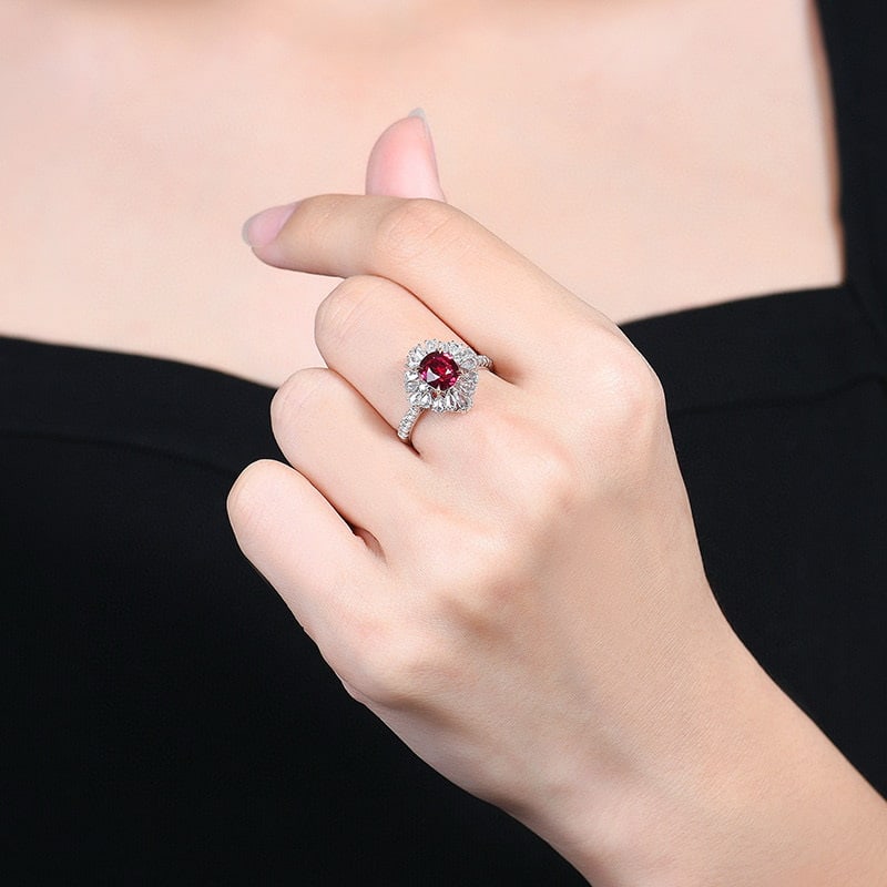 14k Gold 2.0 Ctw Natural Ruby & Diamond Ring/pendant( Without Chain ) - 7