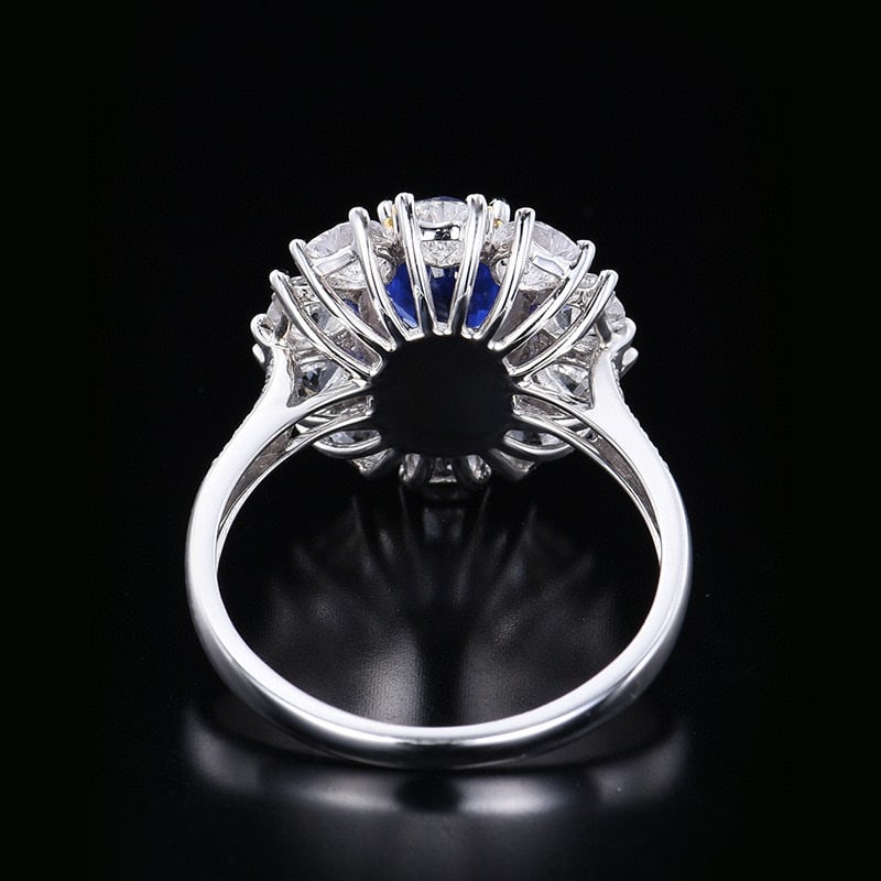 14k Gold 1.84 Ctw Natural Sapphire & Diamond Ring - 4