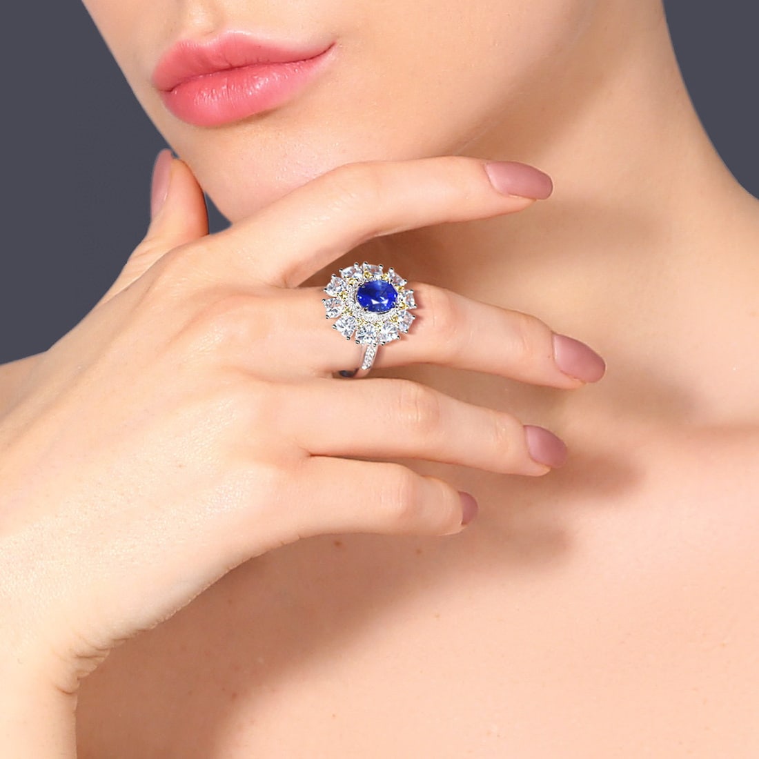 14k Gold 1.84 Ctw Natural Sapphire & Diamond Ring - 6