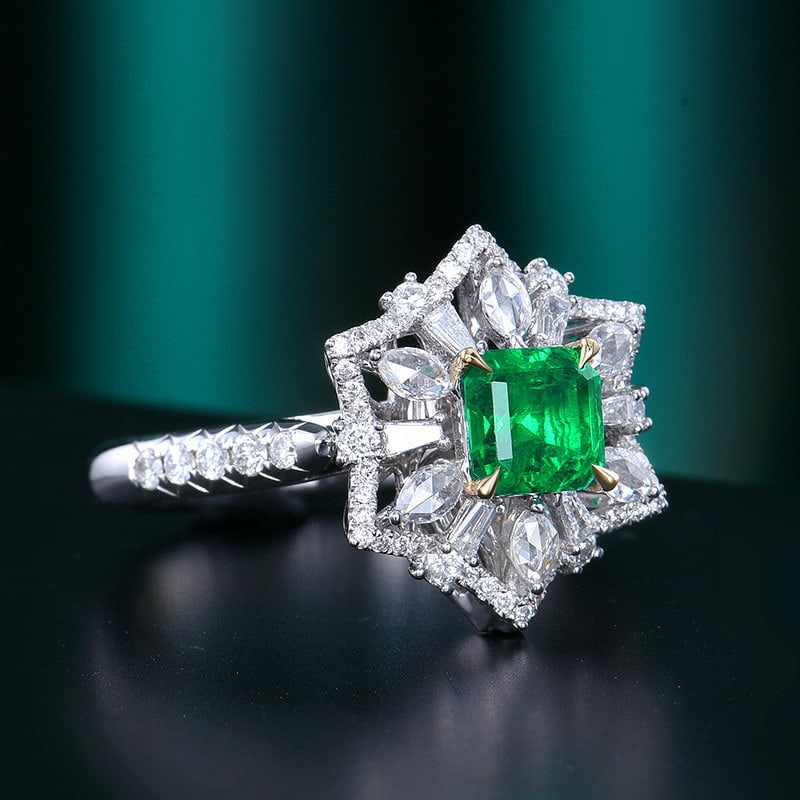14k Gold 1.45 Ctw Vivid Green Natural Emerald & Diamond Ring/pendant( Without Chain ) - 3