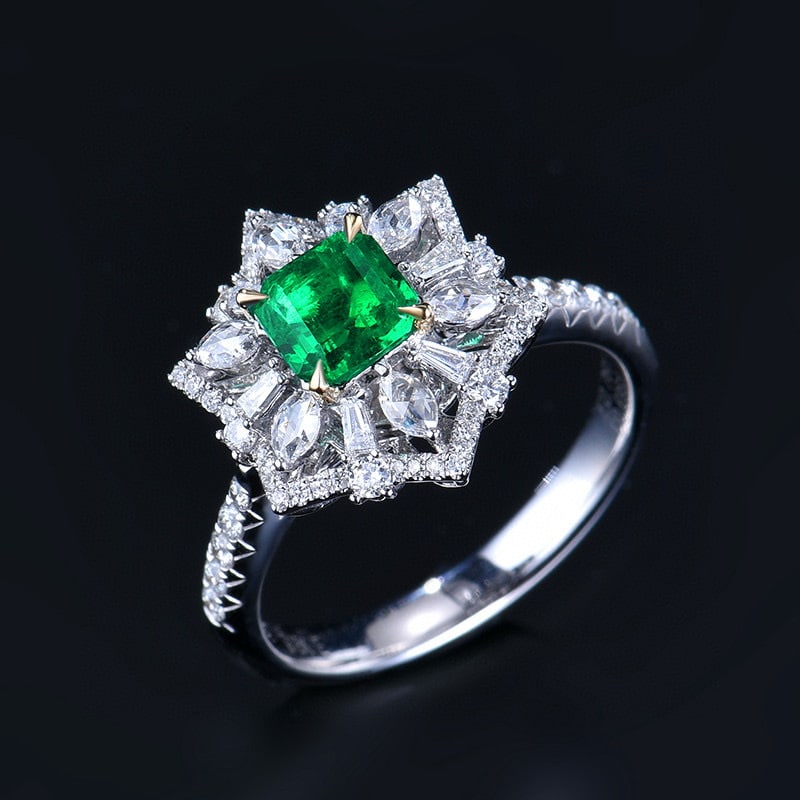 14k Gold 1.45 Ctw Vivid Green Natural Emerald & Diamond Ring/pendant( Without Chain ) - 4