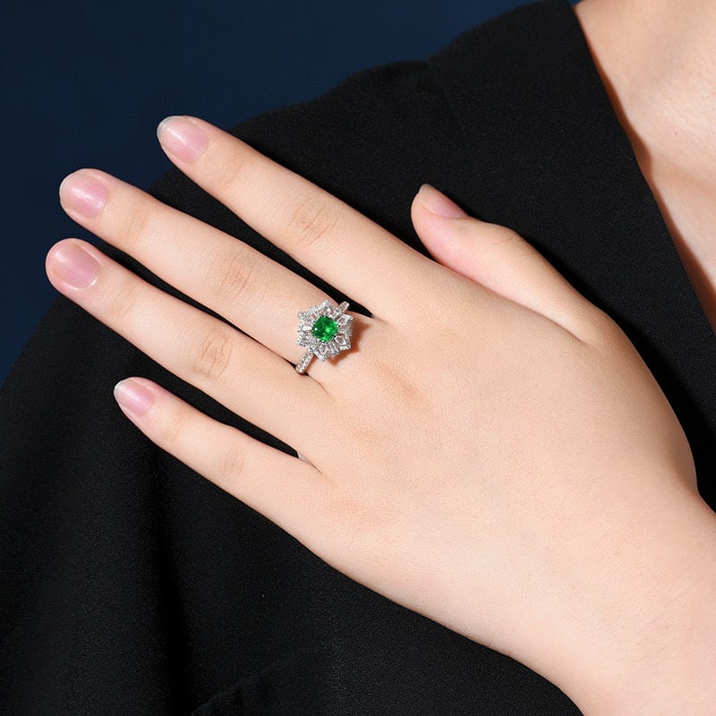 14k Gold 1.45 Ctw Vivid Green Natural Emerald & Diamond Ring/pendant( Without Chain ) - 6