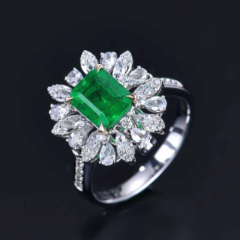 14k Gold 1.68 Ctw Vivid Green Natural Emerald & Diamond Ring/pendant( Without Chain ) - 5