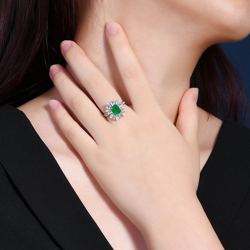 14k Gold 1.68 Ctw Vivid Green Natural Emerald & Diamond Ring/pendant( Without Chain ) - 9