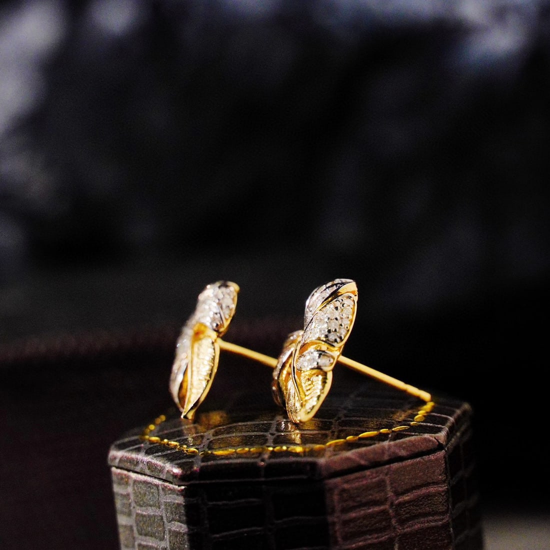 14k Gold 0.5 Ct Natural H Diamond Earrings - 2
