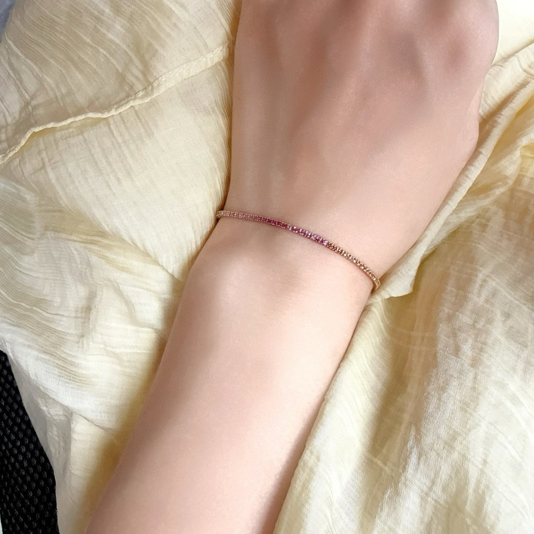 14k Gold 2.2 Ct Natural Sapphire Bracelet - 6
