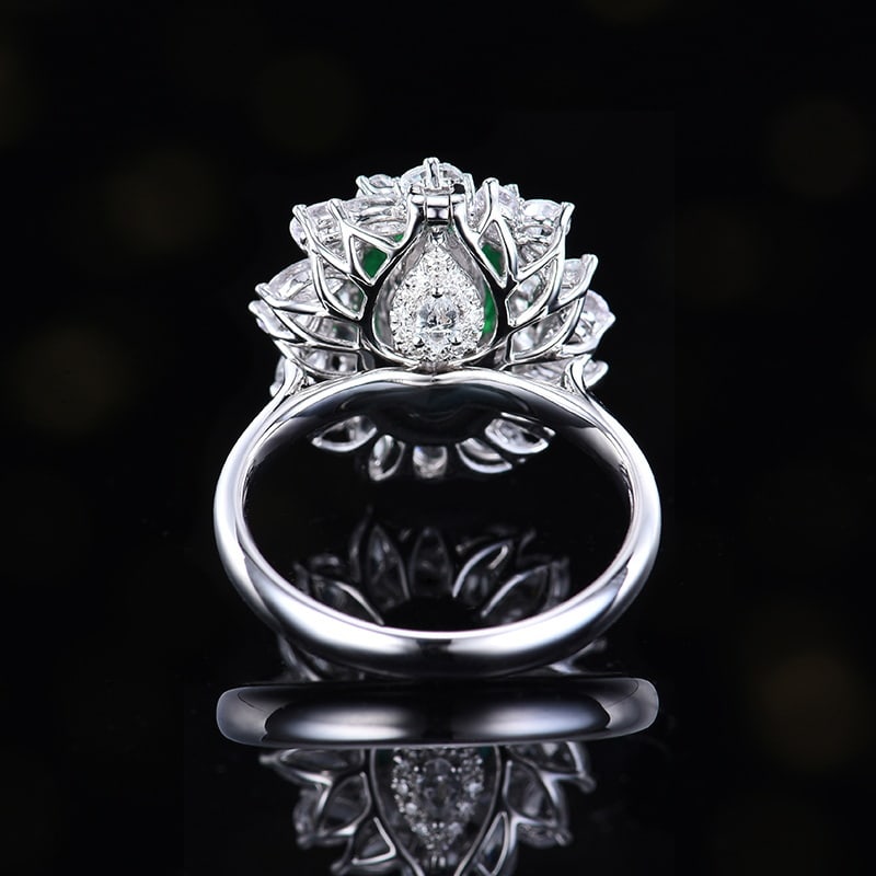 14k Gold 2.42 Ctw Vivid Green Natural Emerald & Diamond Ring/pendant( Without Chain ) - 4