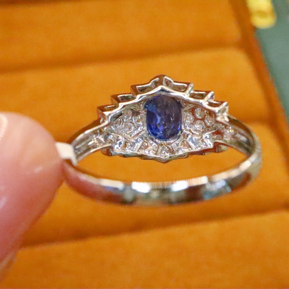 14k Gold 1.35 Ctw Natural Sapphire & Diamond Ring - 4