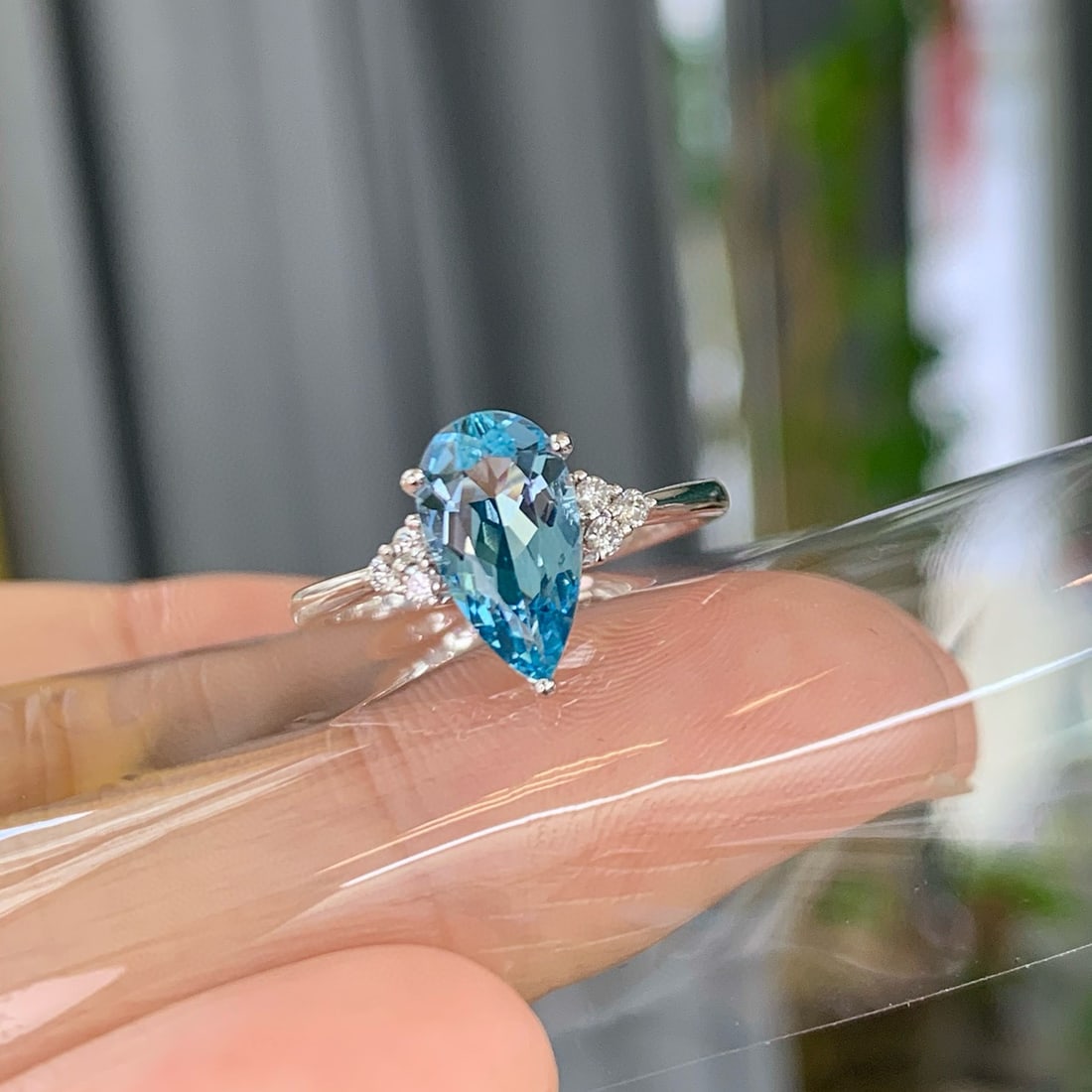 14k Gold 1.38 Ctw Natural Aquamarine & Diamond Ring - 2