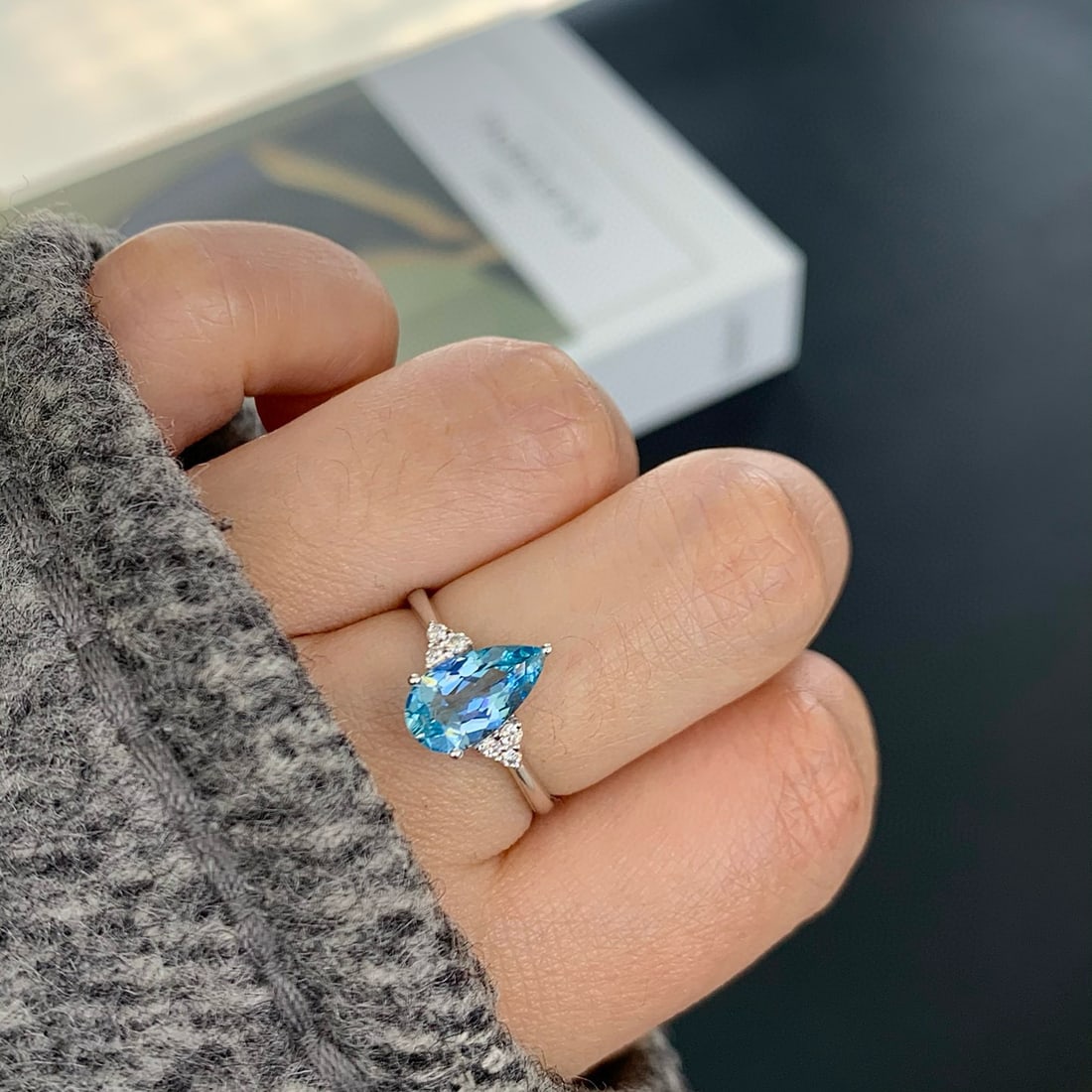 14k Gold 1.38 Ctw Natural Aquamarine & Diamond Ring - 4