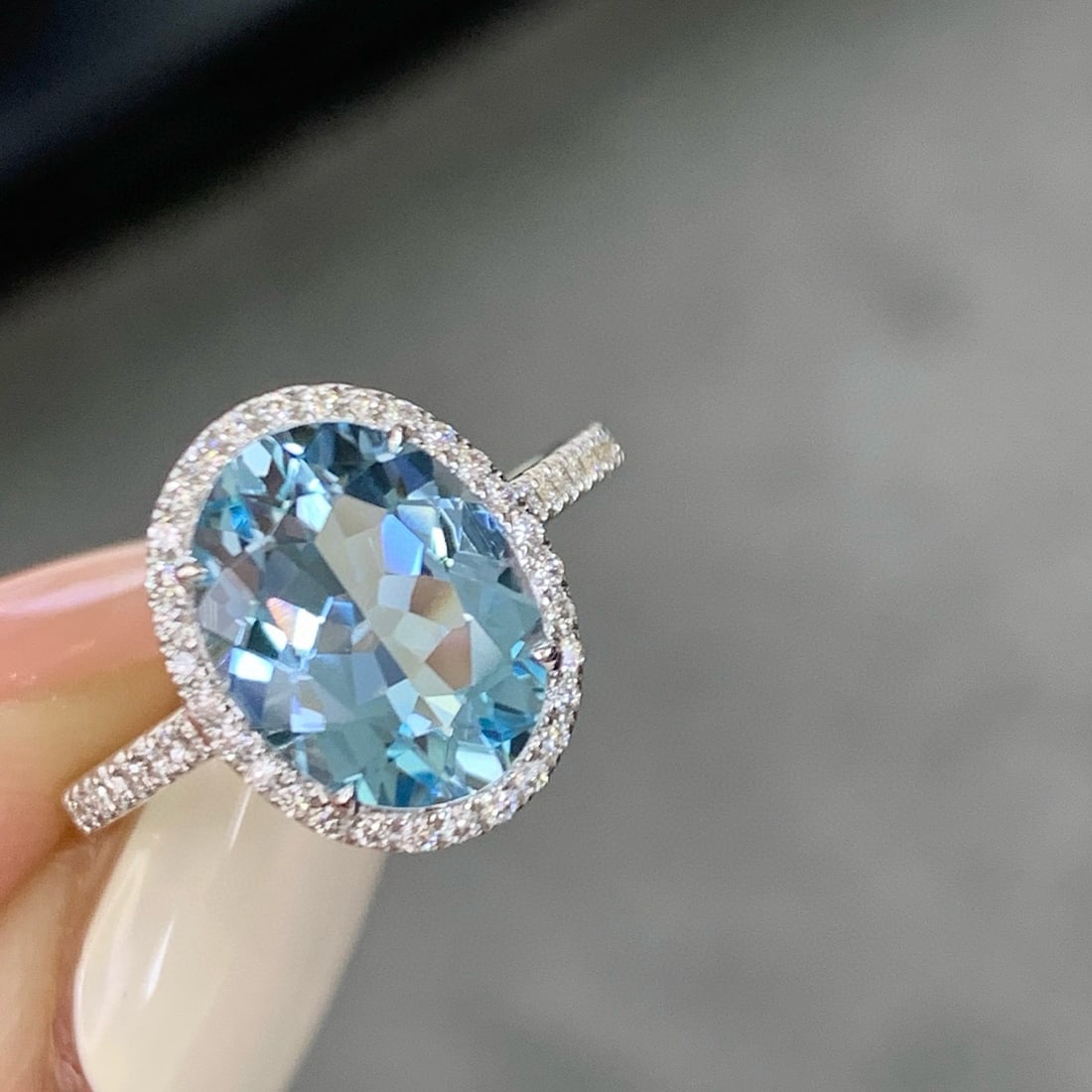 14k Gold 2.71 Ctw Natural Aquamarine & Diamond Ring - 6