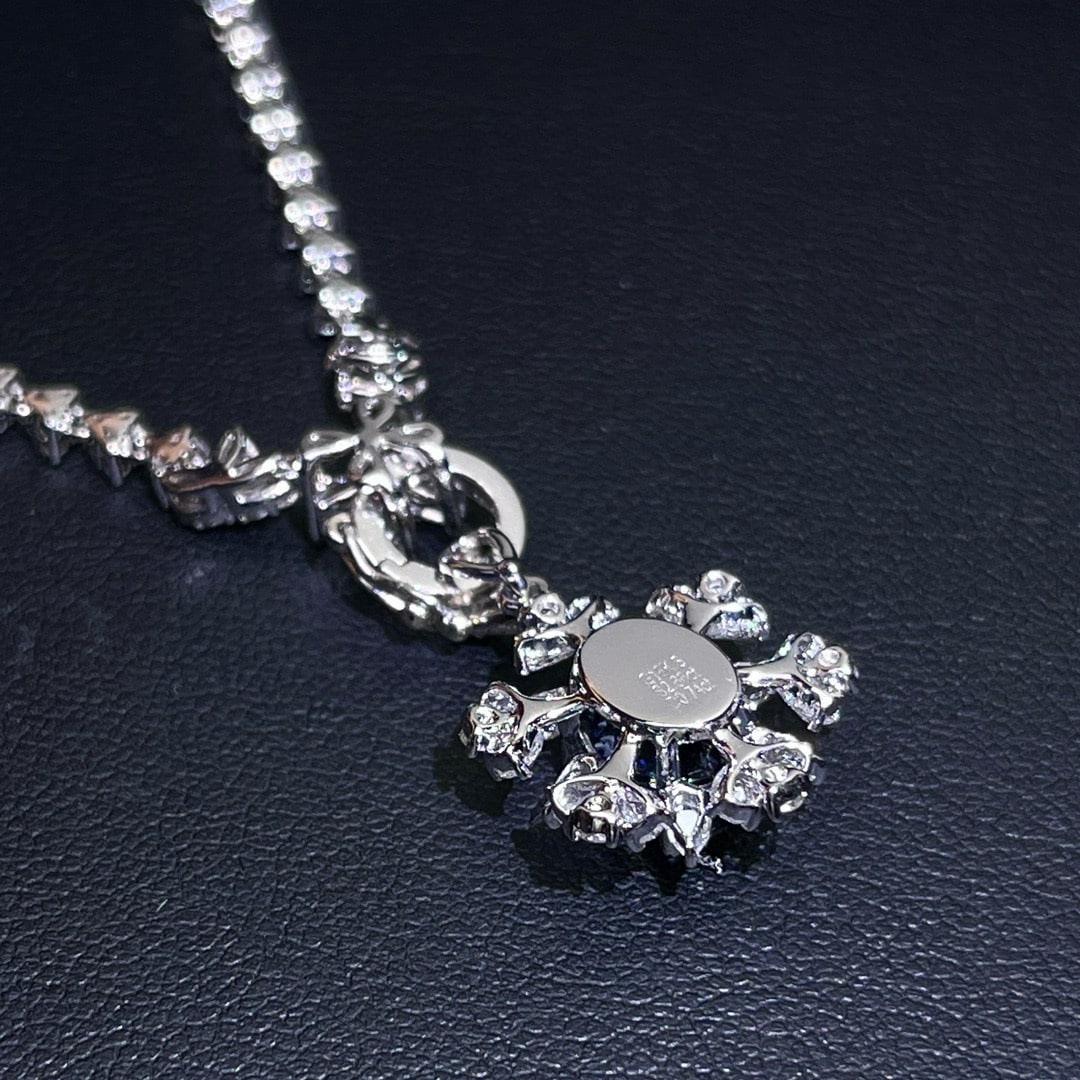 14k Gold 3.40 Ctw Natural Sapphire & Diamond Pendant( Without Chain ) - 2