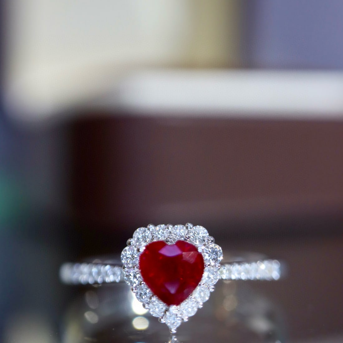 14k Gold 0.57 Ctw Natural Ruby & Diamond Ring: Ref:230986117 // gold content:14k gold // ring size:7. 25us // // main gemstone:ruby // shape:heart // carat weight:0. 4ct // color:red // treatment:natural // // adjacent gemstone 2 : diamond //