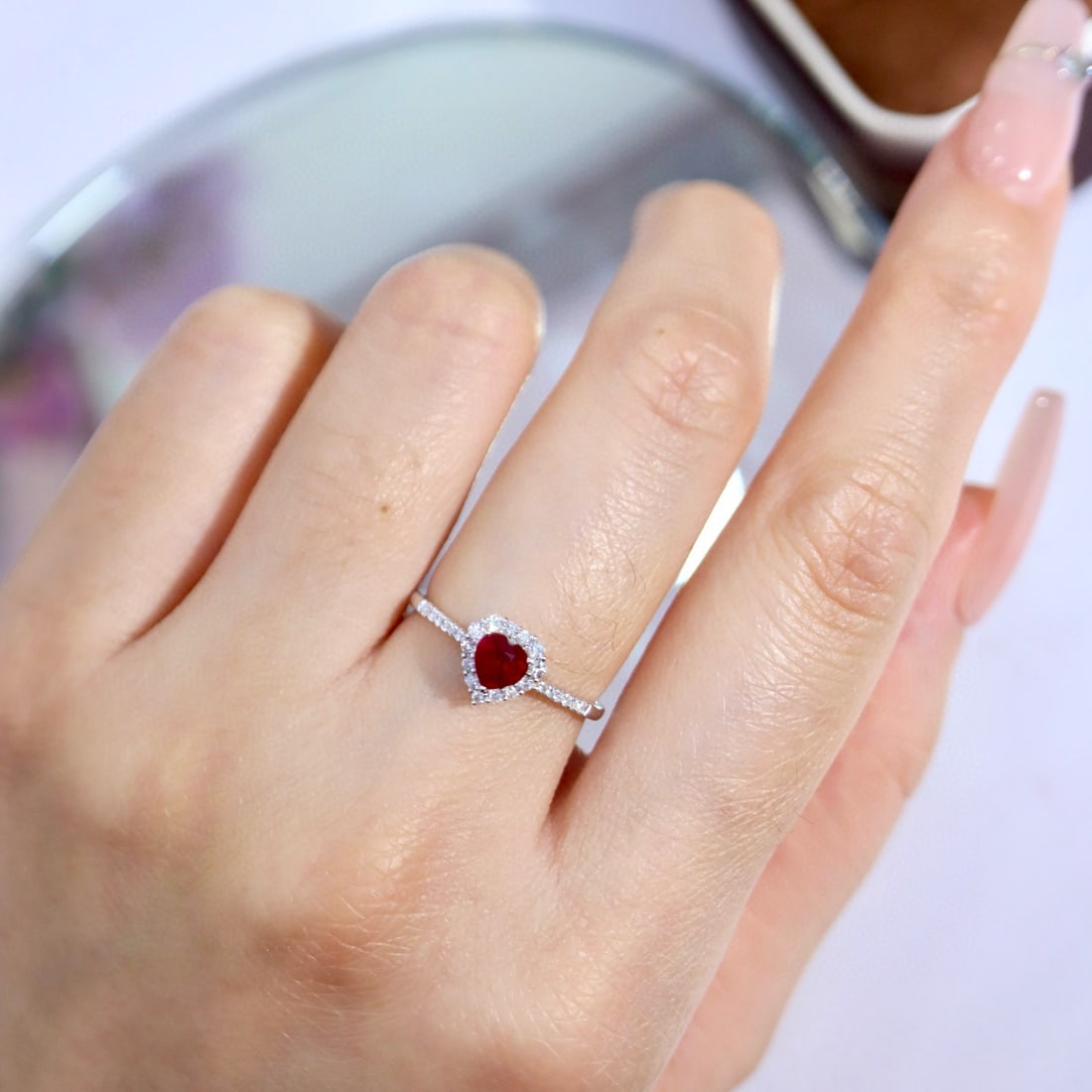 14k Gold 0.57 Ctw Natural Ruby & Diamond Ring - 4