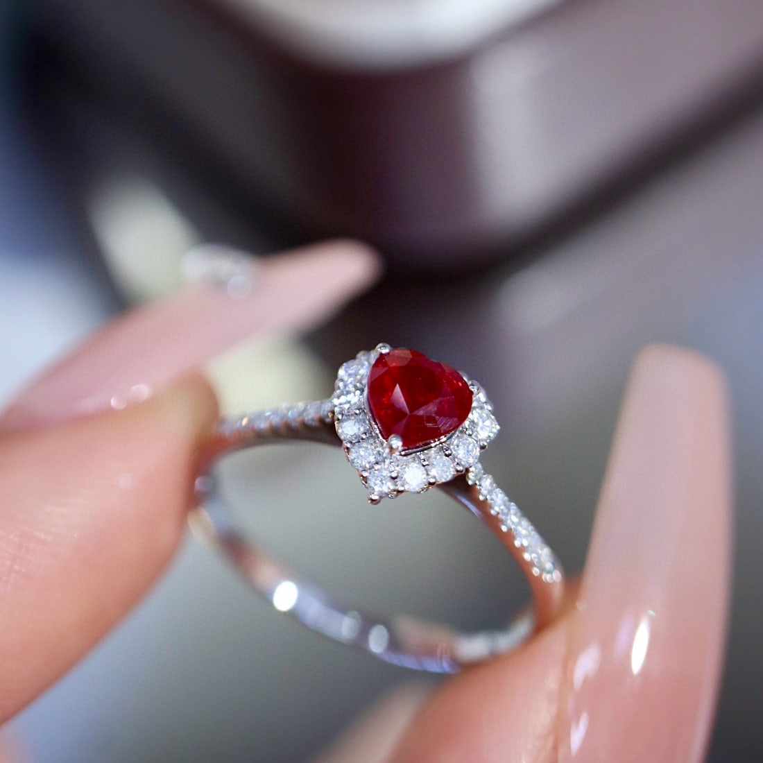 14k Gold 0.57 Ctw Natural Ruby & Diamond Ring - 7