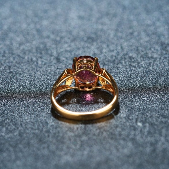 14k Gold 3.8 Ct Natural Tourmaline & Diamond Ring - 2