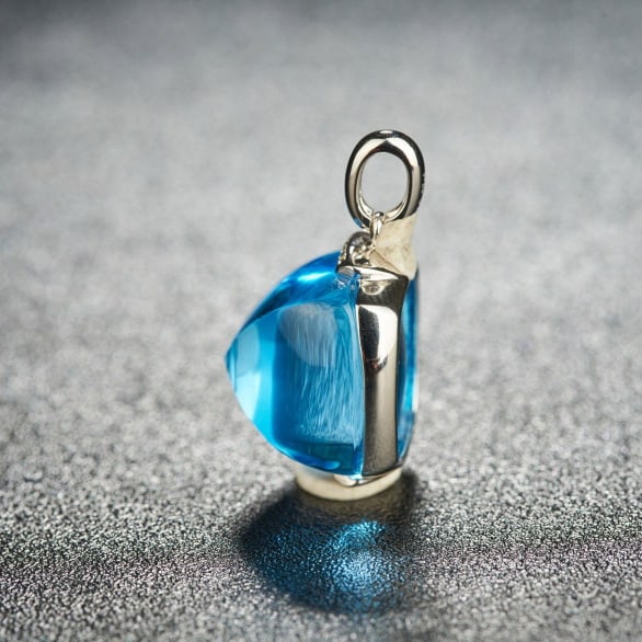 14k Gold 22 Ct Natural Topaz & Diamond Pendant( Without Chain ) - 6