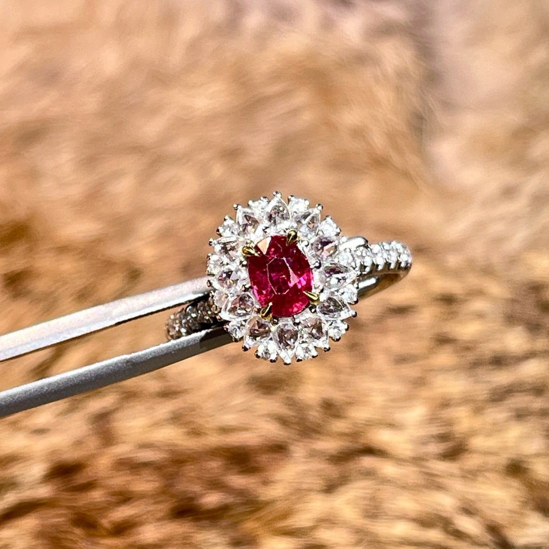 14k Gold 1.66 Ctw Natural Ruby & Diamond Ring/pendant( Without Chain ) - 3