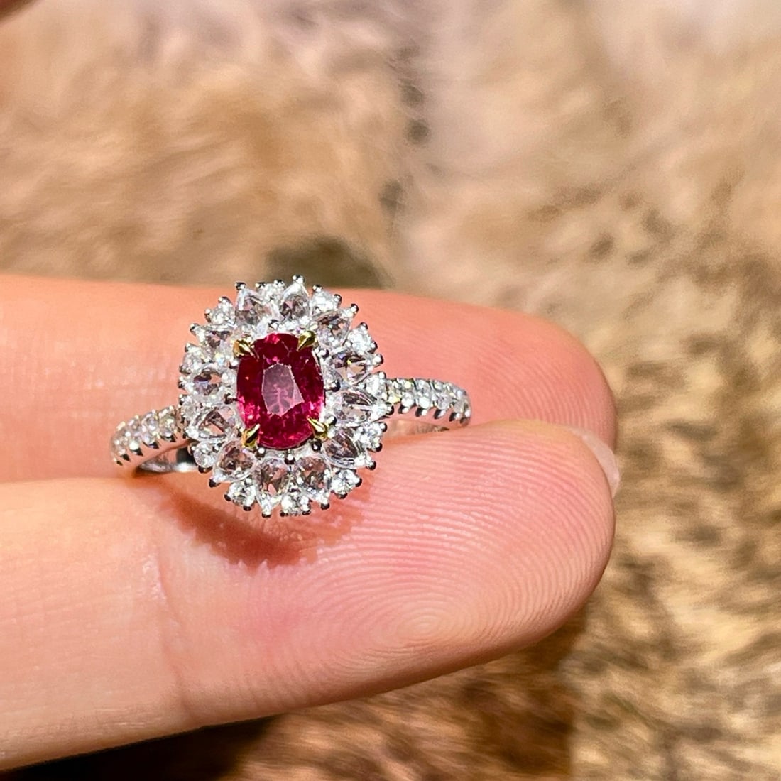 14k Gold 1.66 Ctw Natural Ruby & Diamond Ring/pendant( Without Chain ) - 4