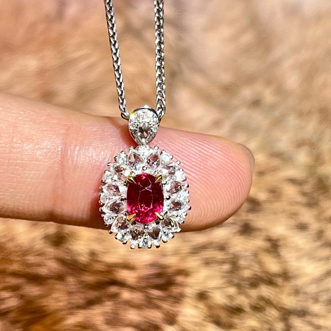 14k Gold 1.66 Ctw Natural Ruby & Diamond Ring/pendant( Without Chain ) - 5