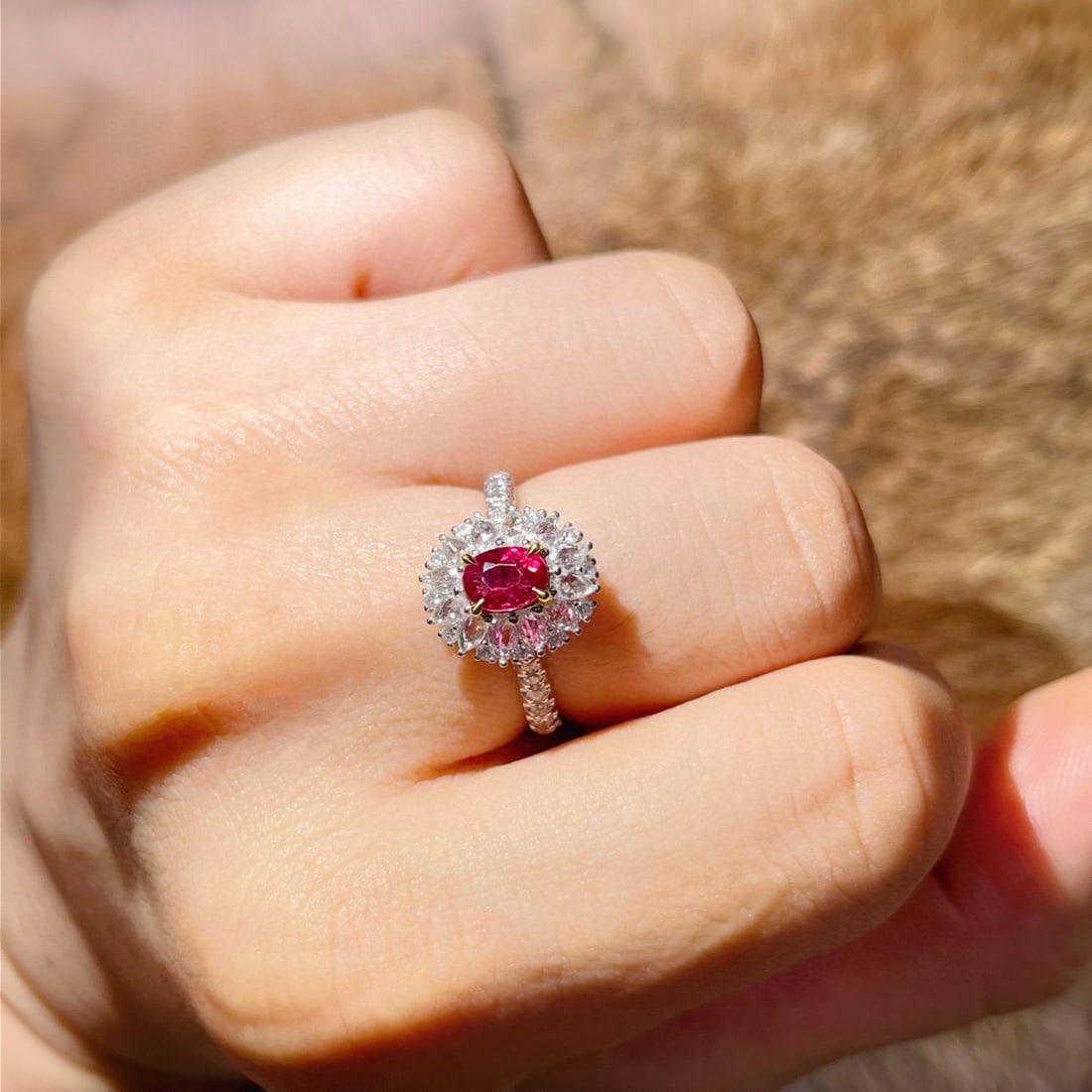 14k Gold 1.66 Ctw Natural Ruby & Diamond Ring/pendant( Without Chain ) - 7