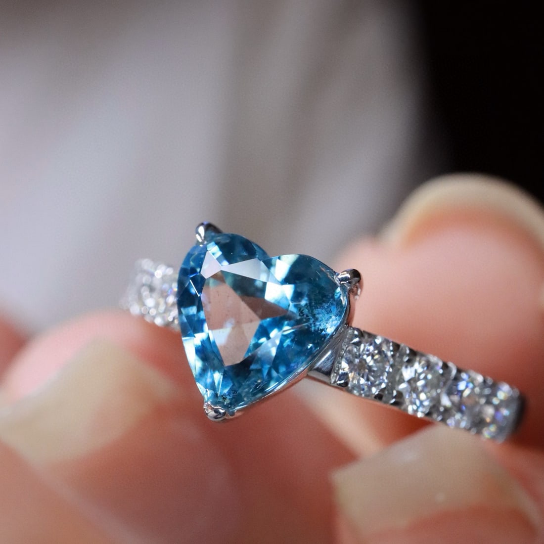 14k Gold 1.4 Ctw Natural Aquamarine & Diamond Ring - 3