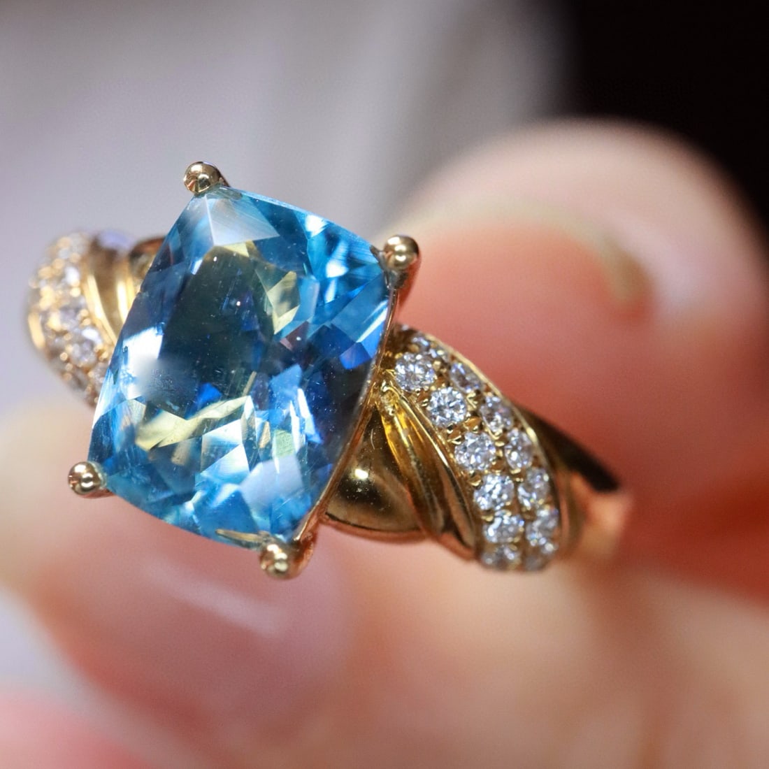 14k Gold 1.73 Ctw Natural Aquamarine & Diamond Ring - 2