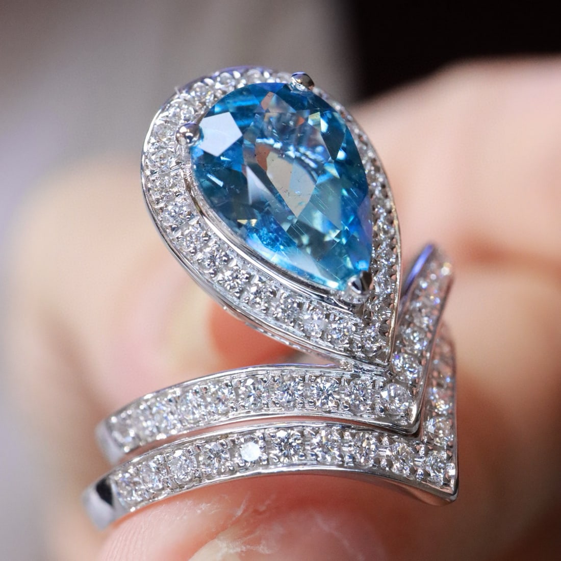 14k Gold 1.93 Ctw Natural Aquamarine & Diamond Ring - 3