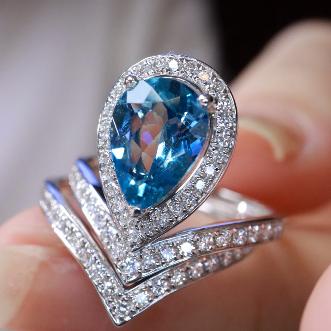 14k Gold 1.93 Ctw Natural Aquamarine & Diamond Ring - 4