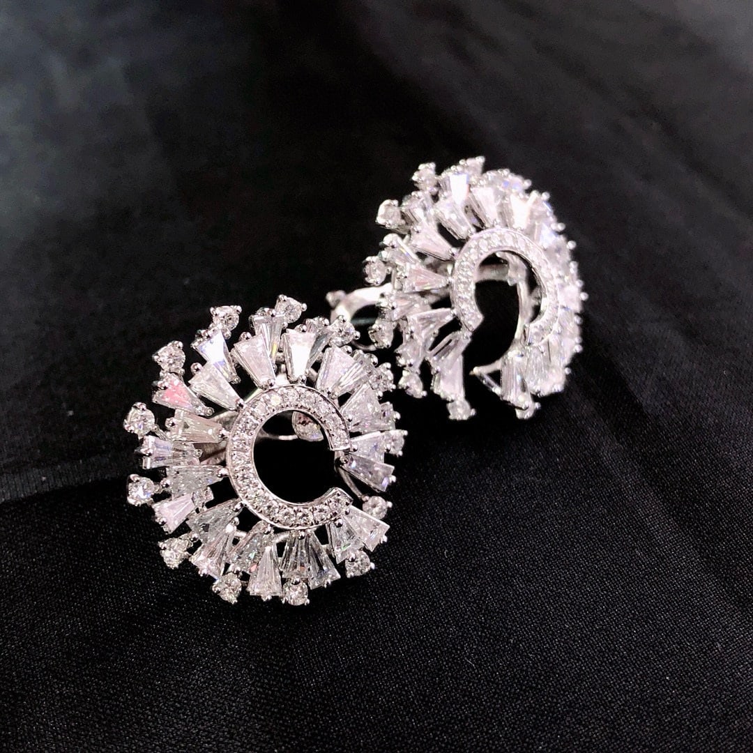 14k Gold 3.45 Ct Natural H Diamond Earrings - 3