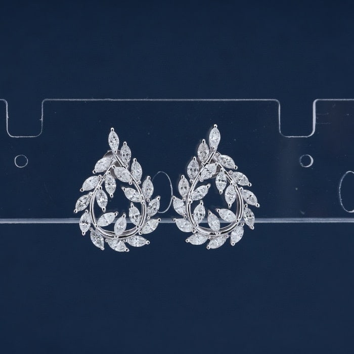 14k Gold 1.71 Ct Natural H Diamond Earrings - 2