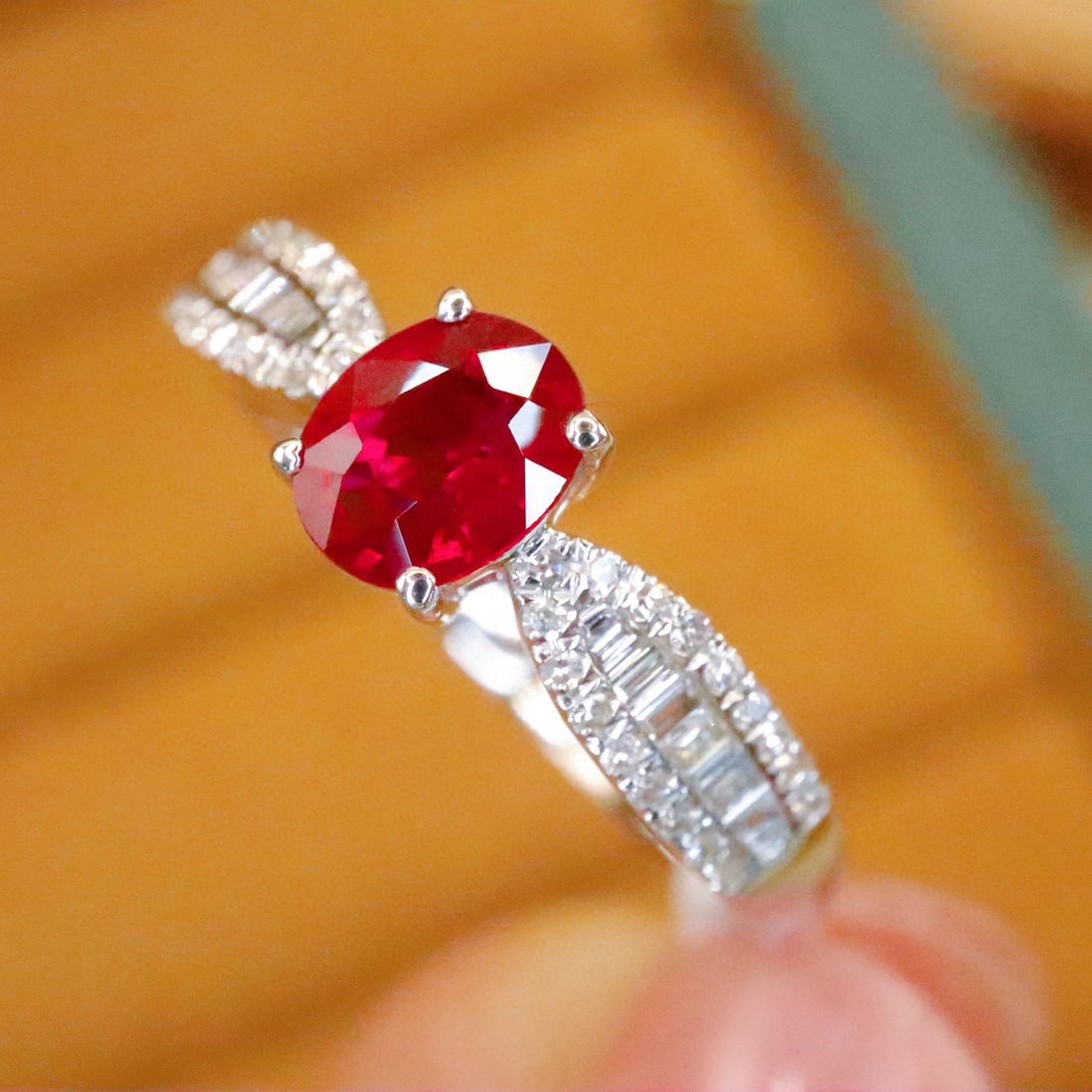 14k Gold 0.76 Ctw Natural Ruby & Diamond Ring - 2