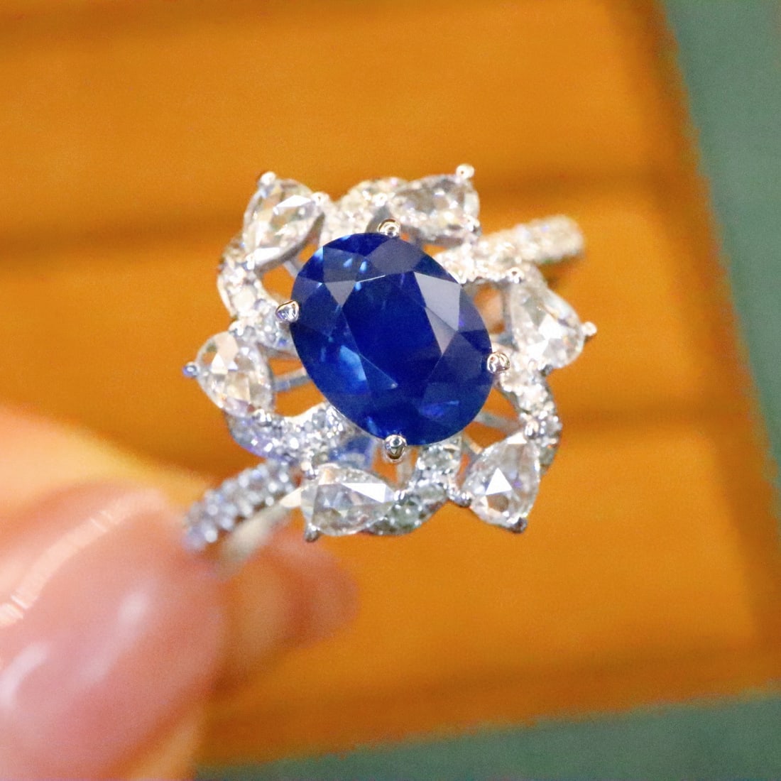 14k Gold 1.90 Ctw Natural Sapphire & Diamond Ring - 2