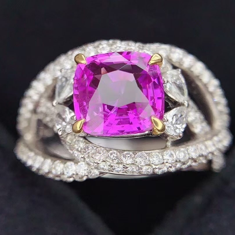 14k Gold 3.06 Ctw Natural Sapphire & Diamond Ring - 3