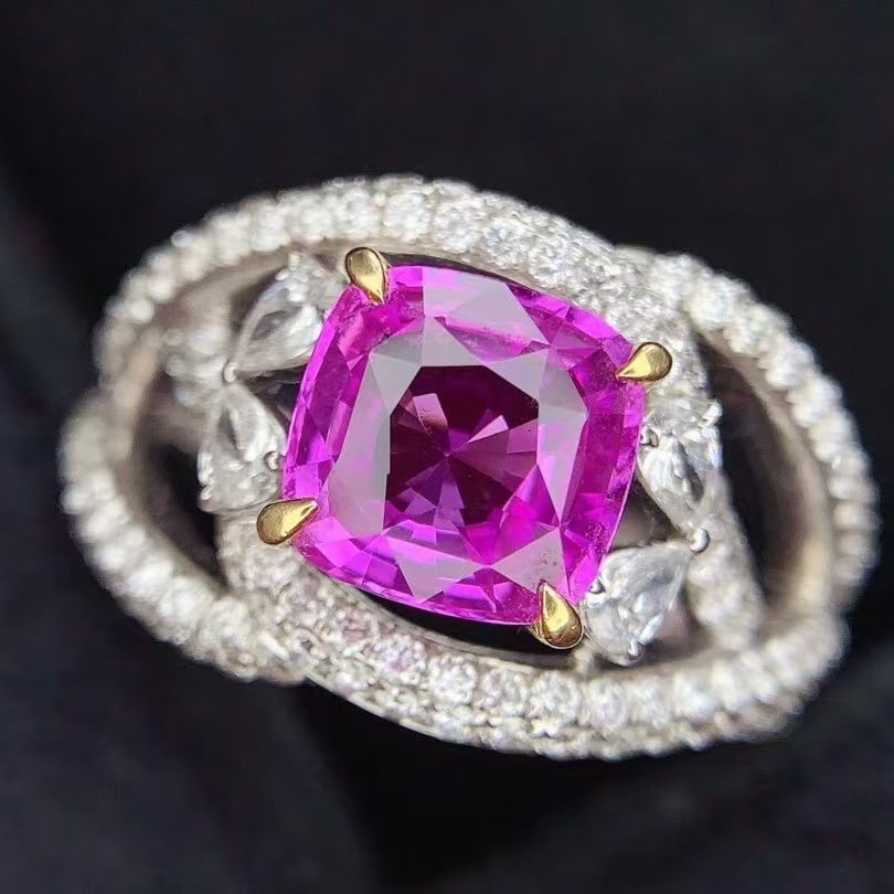 14k Gold 3.06 Ctw Natural Sapphire & Diamond Ring - 5