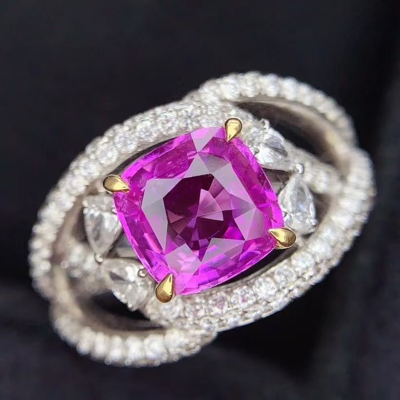14k Gold 3.06 Ctw Natural Sapphire & Diamond Ring - 6
