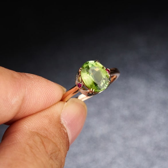 14k Gold 2.25 Ct Natural Tourmaline & Ruby Ring - 2
